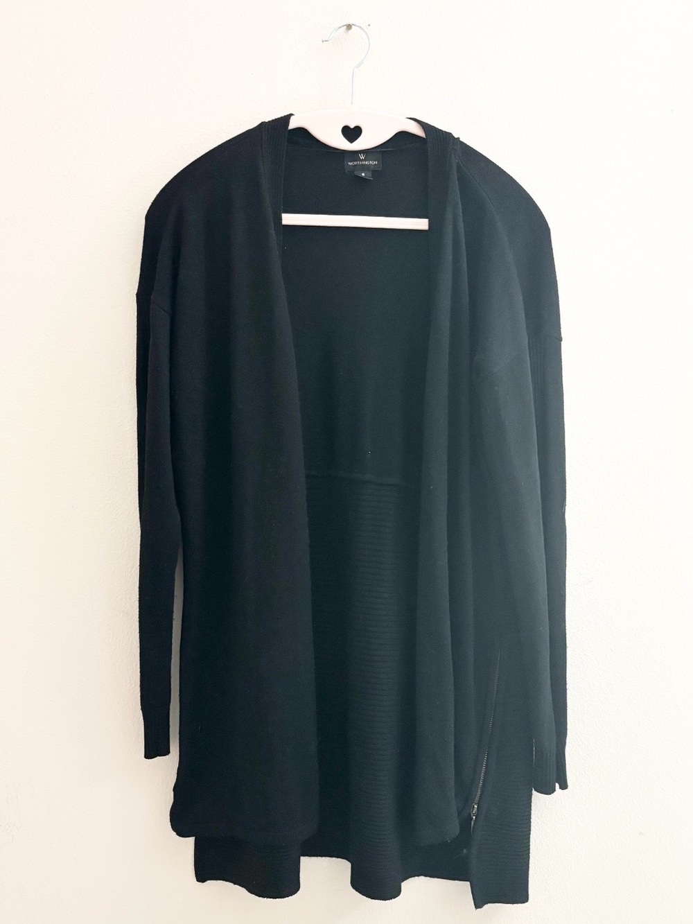 5/$15 🩷 Worthington Black Cardigan With Zipper Details